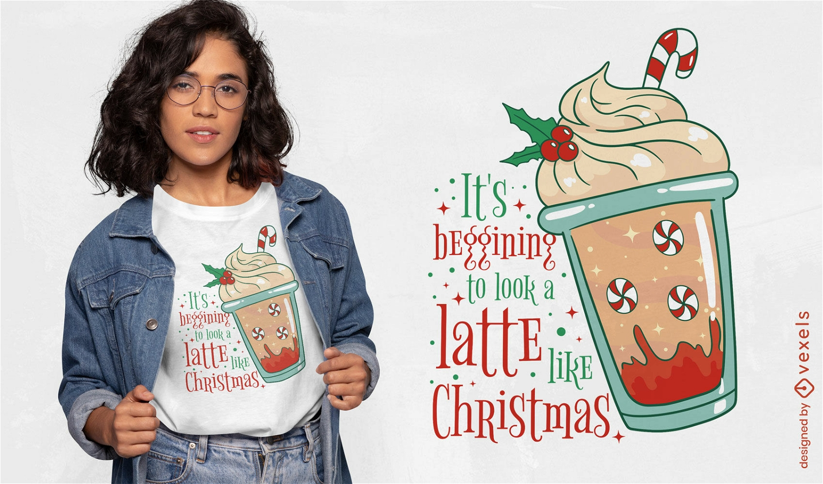 Dise?o de camiseta navide?a con leche.