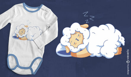 Design de camiseta de dormir de ovelhas fofas