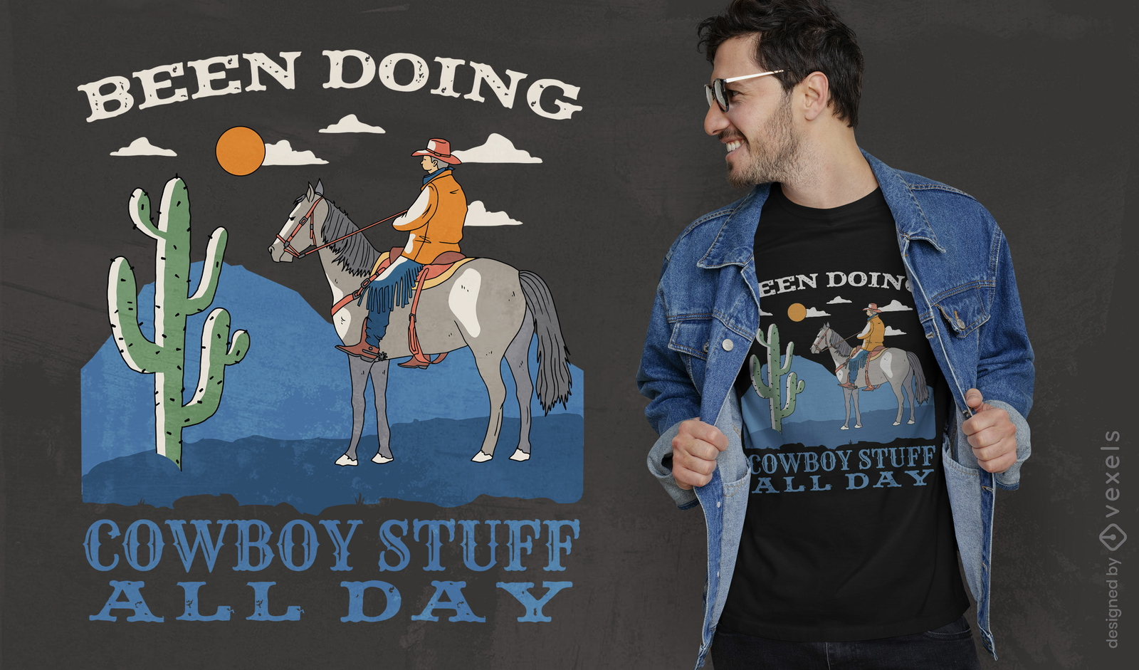 Cowboy-Stoff-T-Shirt-Design