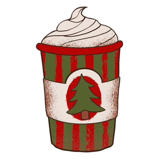 Rote Tasse mit einem Weihnachtsgetränk PNG-Design
