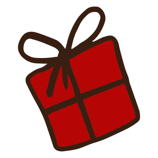 Rote Geschenkbox-Doodle PNG-Design