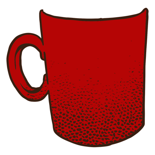 Taza de caf? roja con textura Diseño PNG