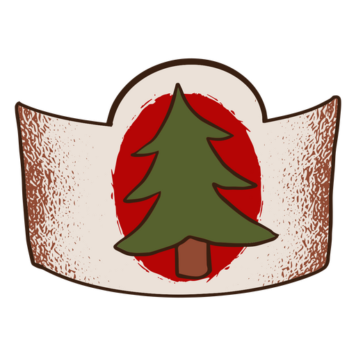 Chapéu de árvore de natal texturizado Desenho PNG