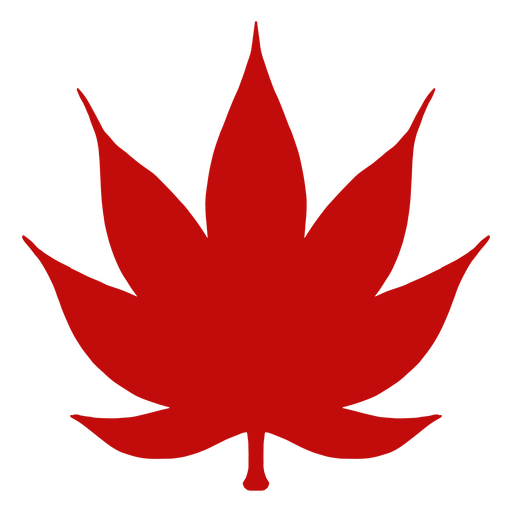 Red marijuana leaf PNG Design