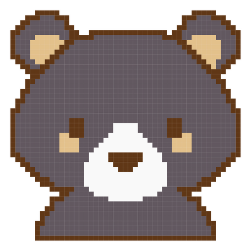 Cute bear in pixel art style PNG Design