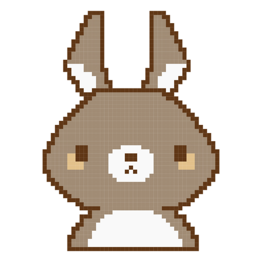 Cute rabbit in pixel art style PNG Design