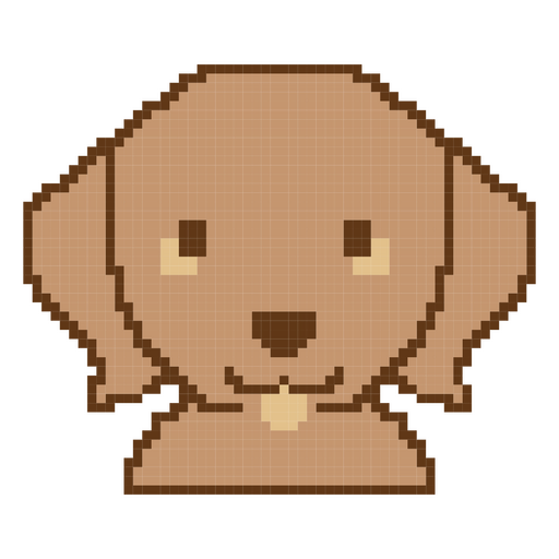 Cute dog in pixel art style PNG Design