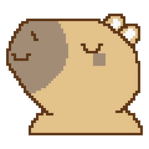 Cute capybara in pixel art style PNG Design