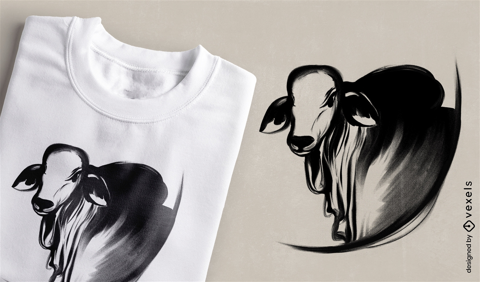 Design de camiseta de vaca Brahman americano