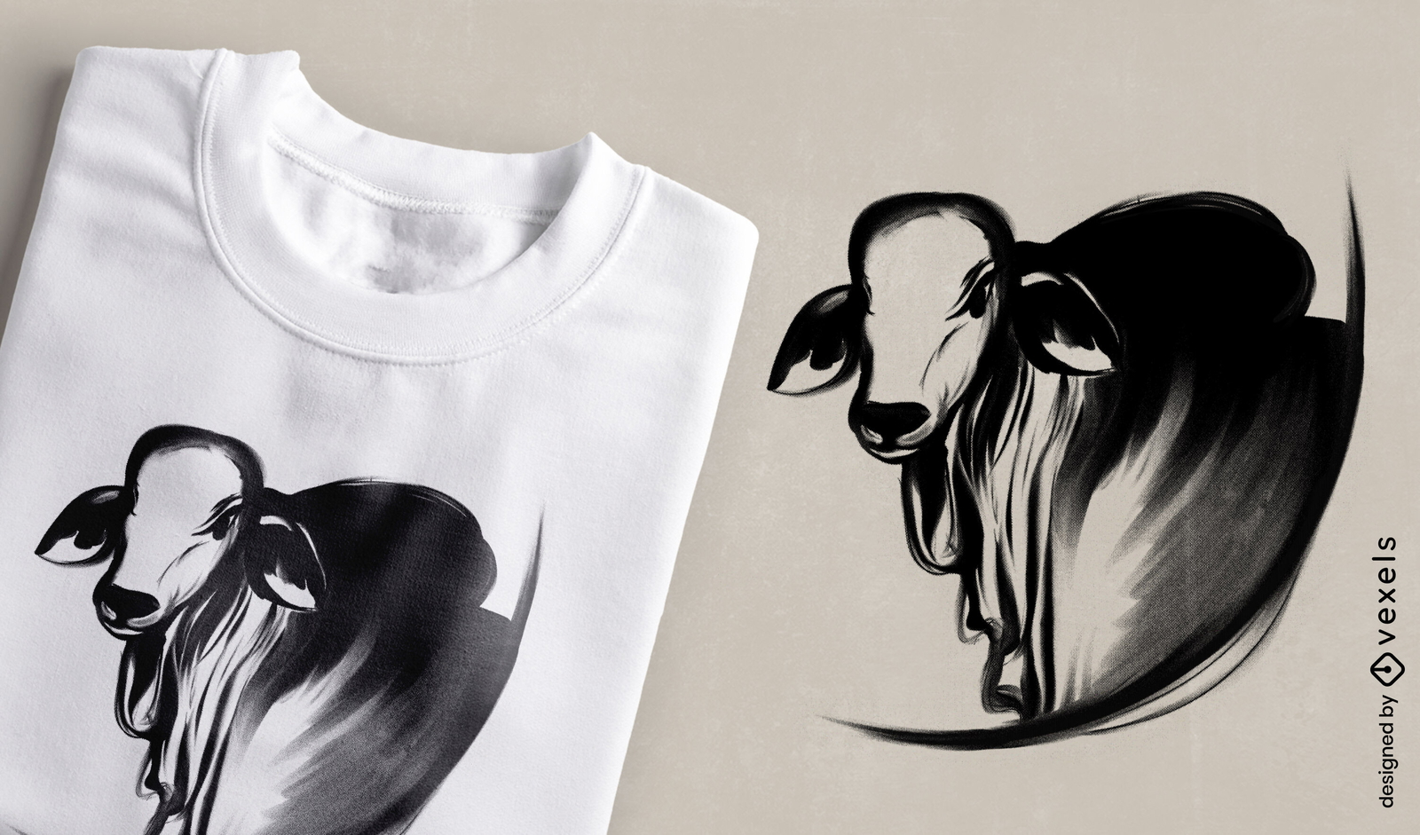 Diseño de camiseta de vaca Brahman americana