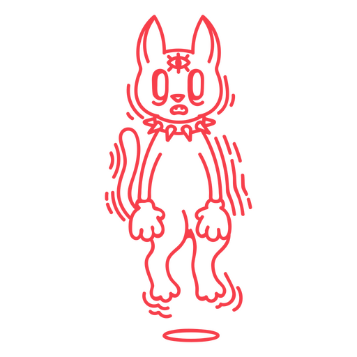 Desenho retrô de gato assustador Desenho PNG