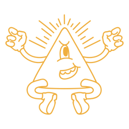 Spooky ouija planchette dibujos animados retro Diseño PNG