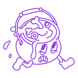 Dark magic stroke cartoon cauldron PNG Design