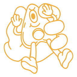 Dark magic stroke cartoon hand character PNG Design