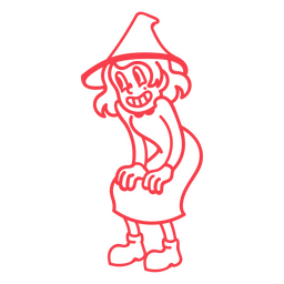 Bruxa de desenho animado de curso de magia negra sorrindo Desenho PNG