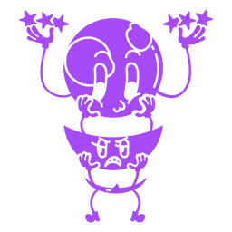 Dark magic cut out cartoon acrobat PNG Design