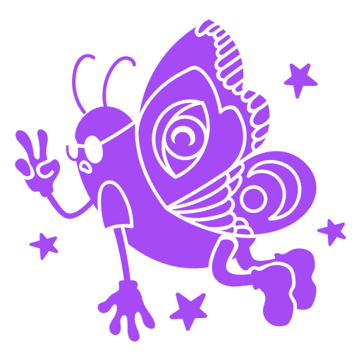 Dark magic cut out cartoon butterfly PNG Design