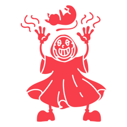 Dark magic cut out cartoon monster PNG Design