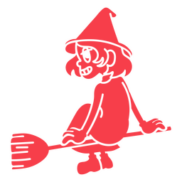 Dark magic cut out cartoon witch PNG Design