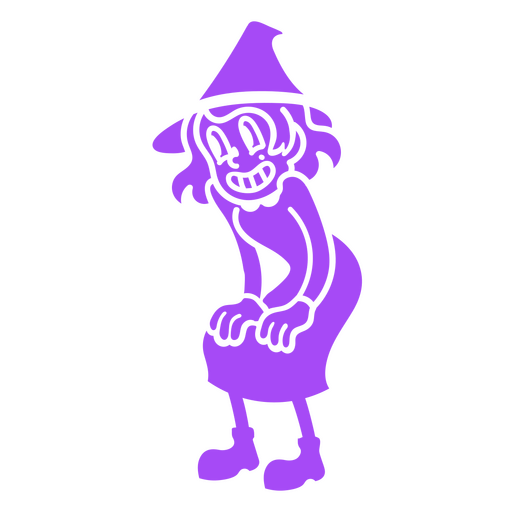 Bruja cortada con magia oscura Diseño PNG