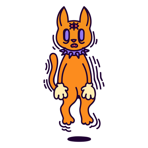 Gato assustador no estilo cartoon retrô Desenho PNG