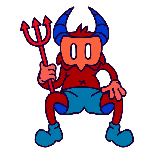 Devil costume in retro cartoon style PNG Design