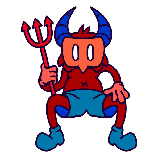 Traje do diabo no estilo cartoon retrô Desenho PNG