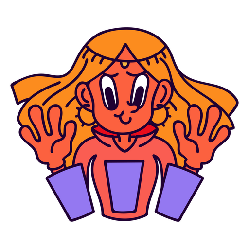 Princess in retro cartoon style PNG Design