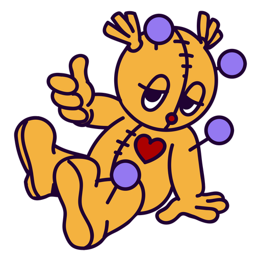 Voodoo doll in retro cartoon style PNG Design