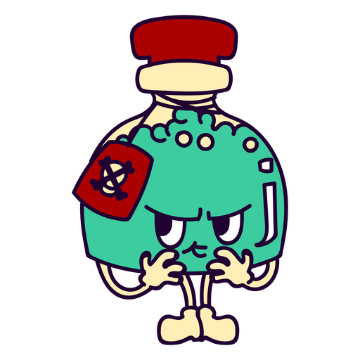 Poison bottle in retro cartoon style PNG Design