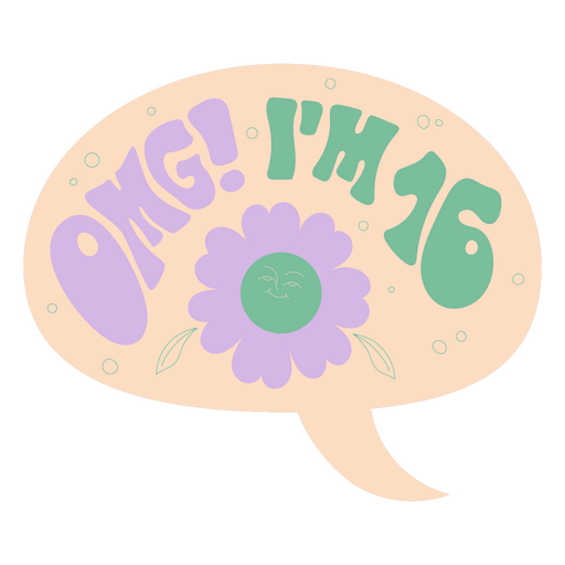 OMG I'm 16 in a speech balloon PNG Design