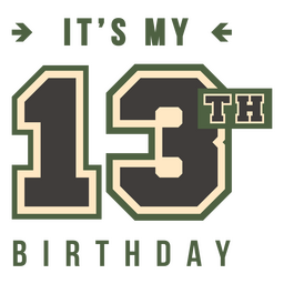 Farbstrich zum 13. Geburtstag PNG-Design