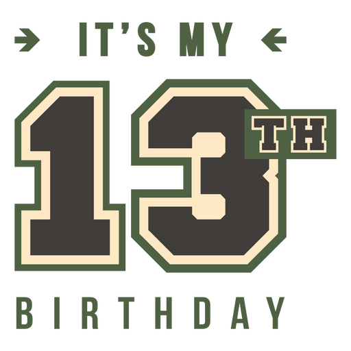 13th birthday color stroke PNG Design