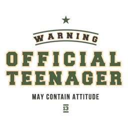 Warnung Teenager Farbstrich PNG-Design