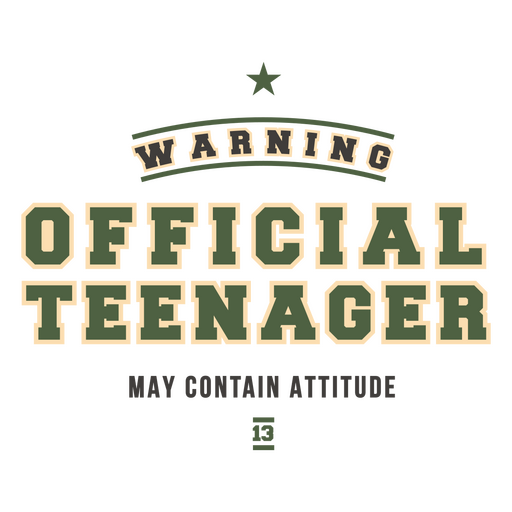 Warnung Teenager Farbstrich PNG-Design