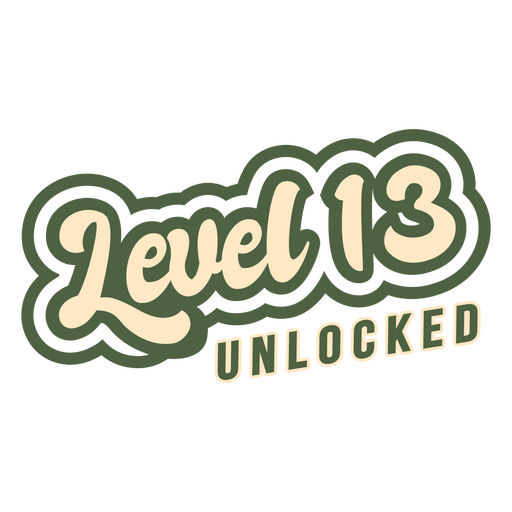 Level 13 unlocked color stroke PNG Design