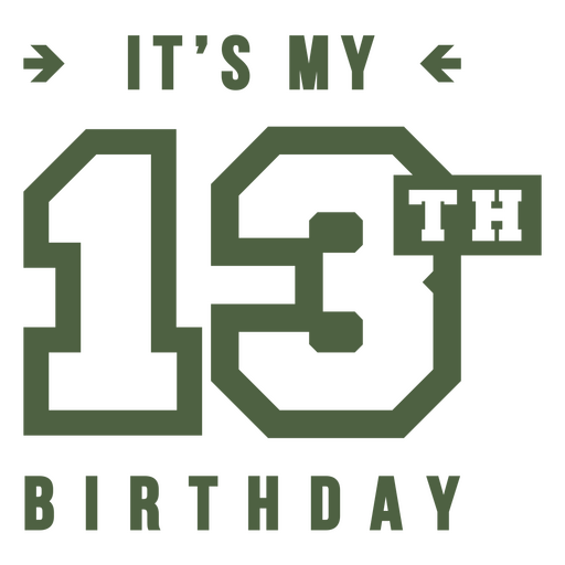 It's my 13th birthday PNG Design