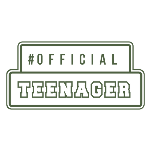 Official teenager tag PNG Design