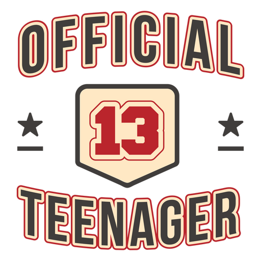 Offizieller 13-jähriger Teenager PNG-Design