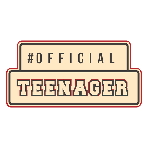 Tag for official teenager PNG Design