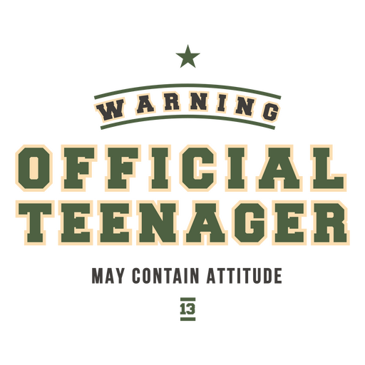 Warning official teenager PNG Design