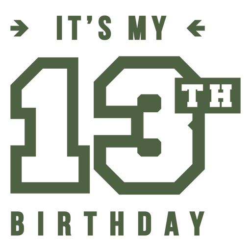 Es mi etiqueta de cumpleaños número 13 Diseño PNG