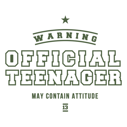 Etiqueta oficial de adolescentes. Diseño PNG