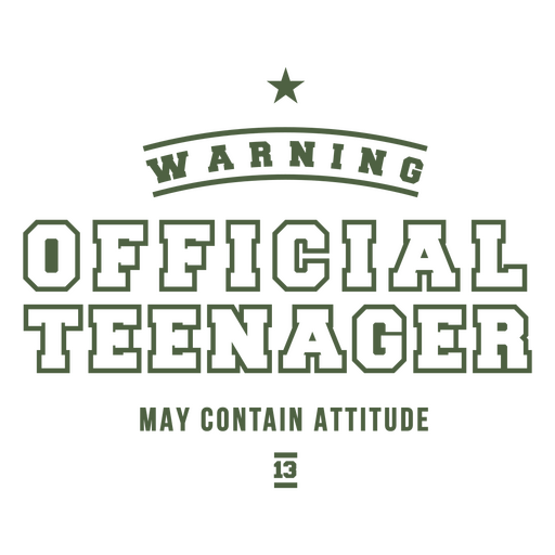 Official teenager label PNG Design