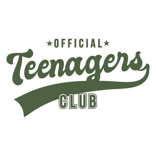 Etiqueta oficial del club de adolescentes. Diseño PNG