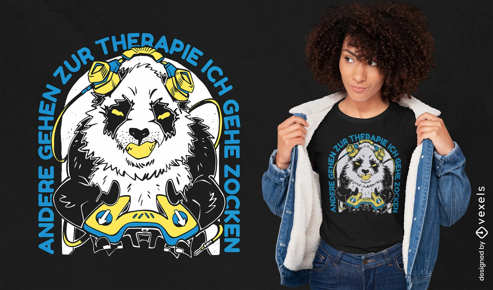 Gaming panda t-shirt design
