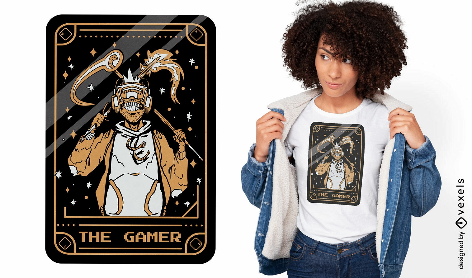 Das Gamer-Tarotkarten-T-Shirt-Design