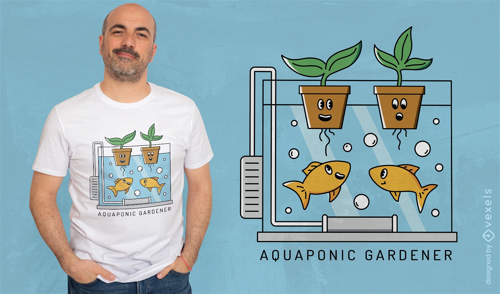 Aquaponisches T-Shirt-Design