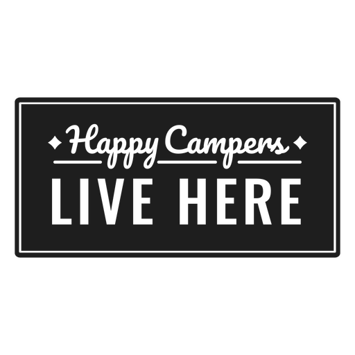 Happy campers cut out badge PNG Design
