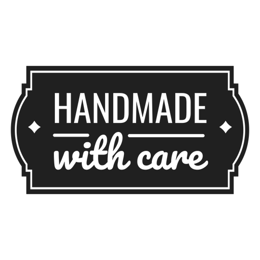 Handmade with care cut out badge PNG Design